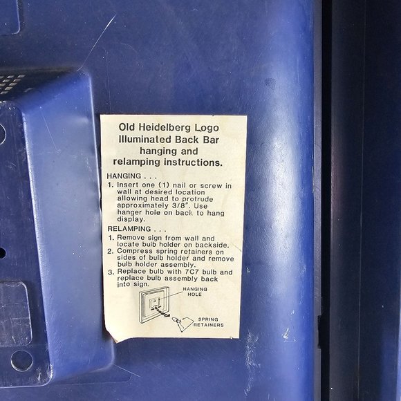 Vintage Blatz Old Heidelberg Private Stock Beer Sign 1986 - Picture 8 of 11